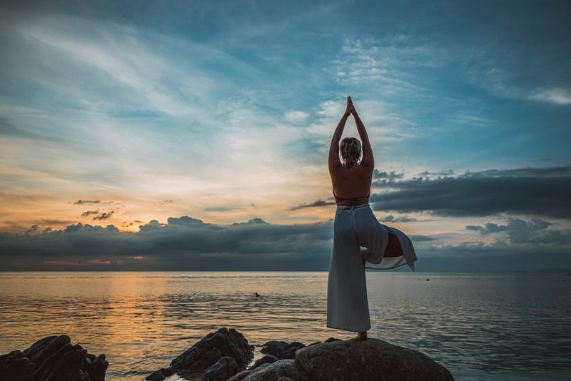 Woman practicing yoga